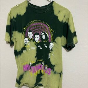 Motionless In White Band Green Tie Dye T Shirt Vakate Fall Tour 2019 distressed